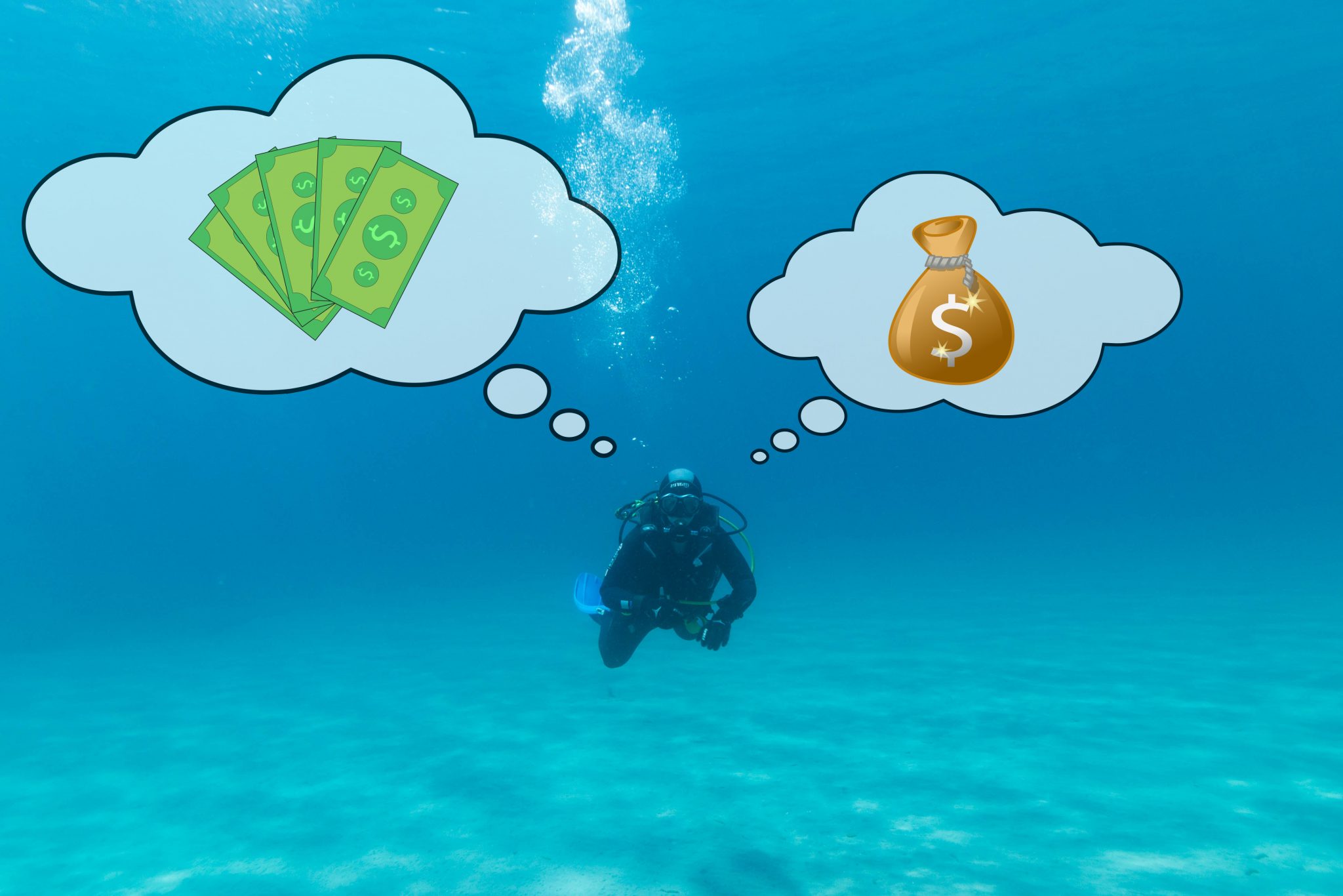 Ali Scuba Diving And Thinking Of Money