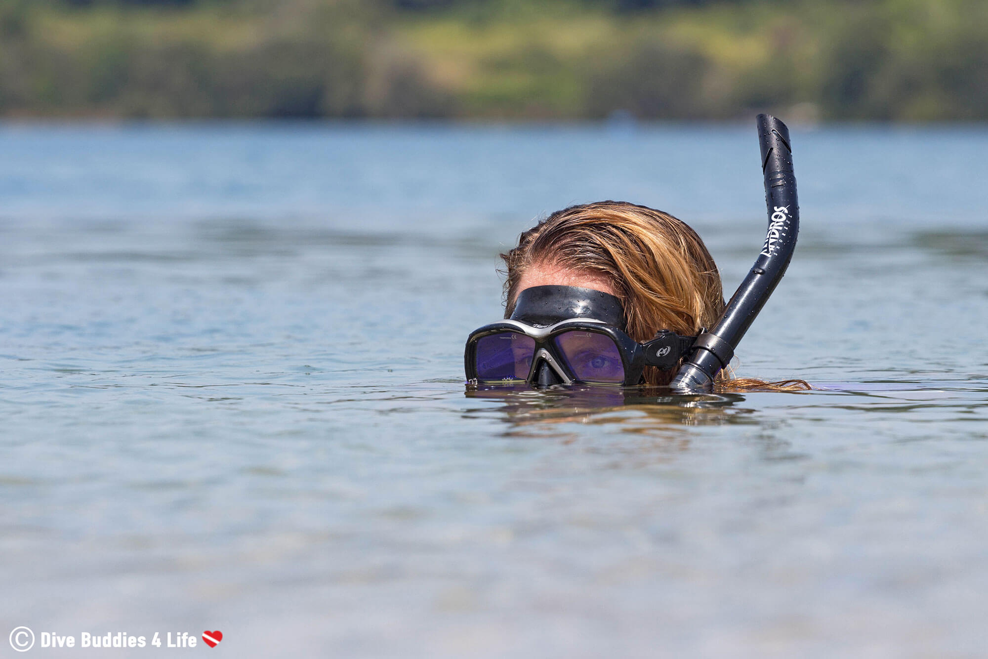 Ali With A Snorkel Getting Ready To Find Some Manatee's Underwater In Florida, USA