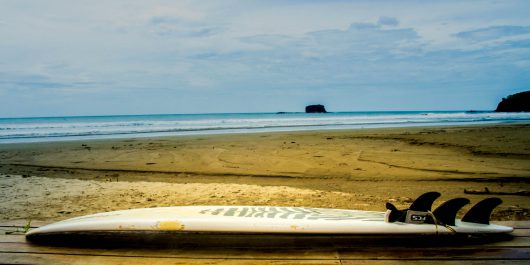 Surf Board and the Beach in Nicaragua, Central America