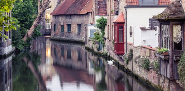 The Belgium city of Bruges on the Water, Europe