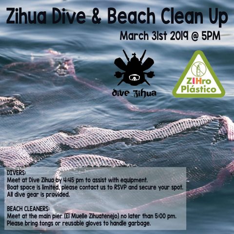 Dive Zihua And Zhiro Plastico Scuba And Beach Clean Up Event, Mexico
