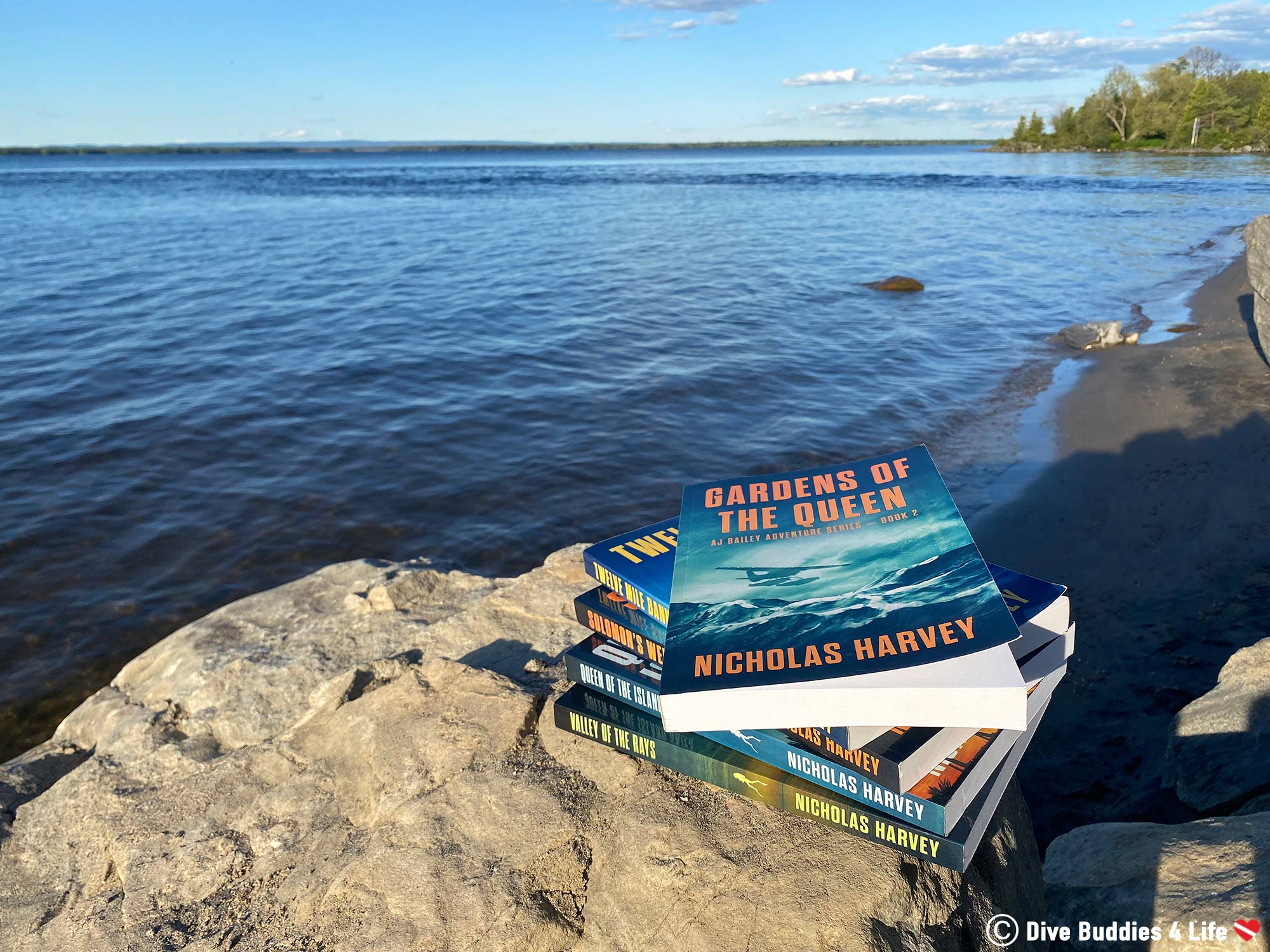 Gardens Of The Queen AJ Bailey Book Series Perched On A Rock By The Water