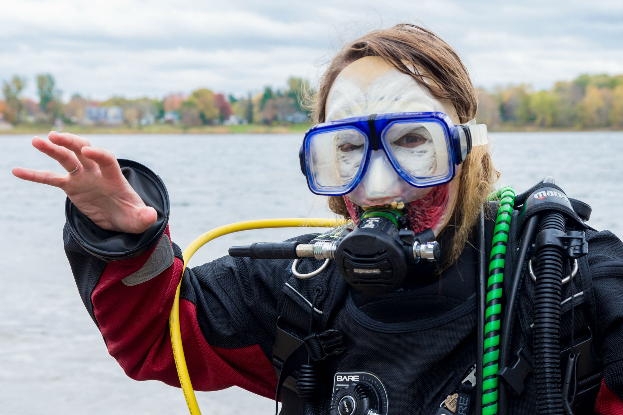 Ali in Her Zombie Mask and Diving Mask