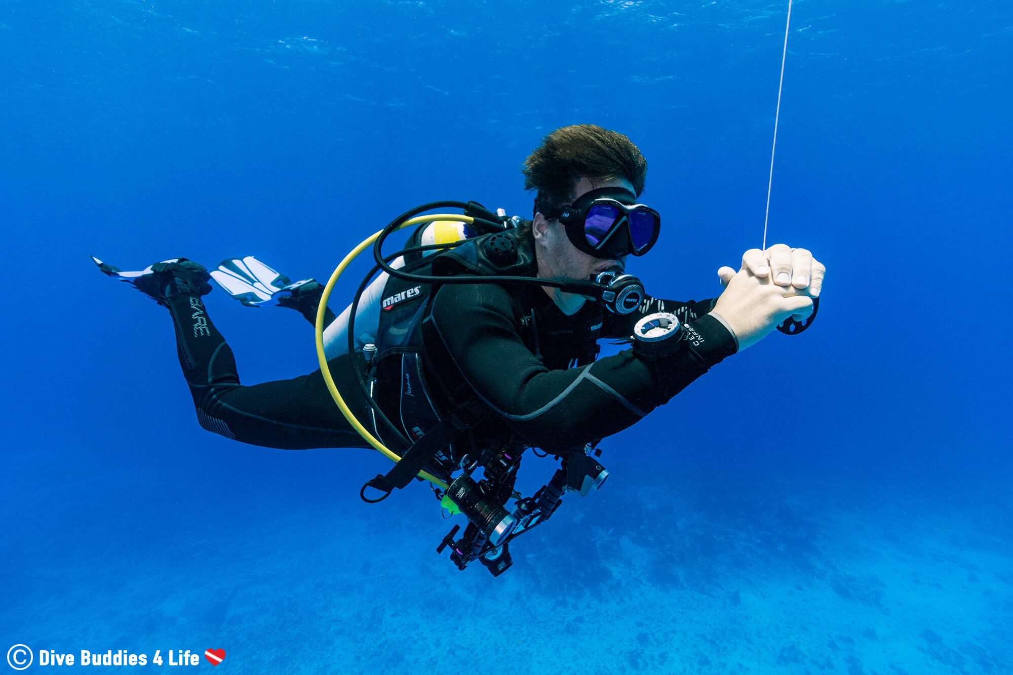 Joey Doing His Safety Stop On A Drift Dive In Cozumel, Mexico