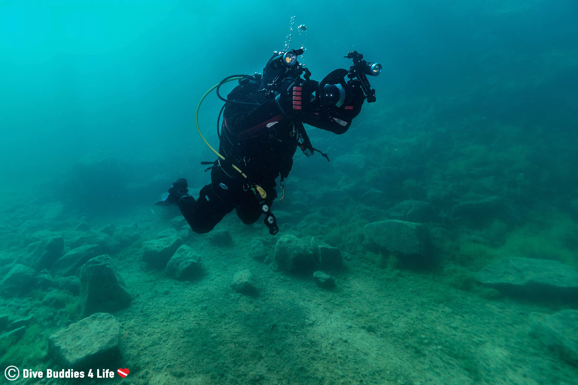 Joey Filming Some Scuba Diving Action On His GoPro Dome Port Camera In Chepstow, Wales, UK