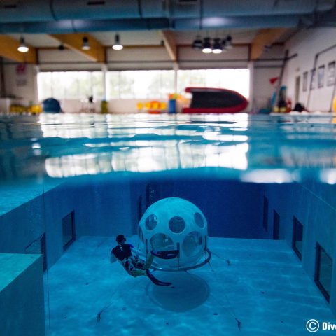 Joey Free Diving Into The Depths Of The Nemo 33 Second Deepest Indoor Pool In The World, Belgium, Europe