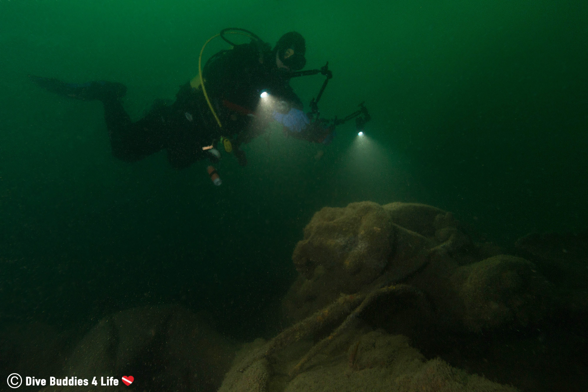 Joey Scuba Diving A Portland Shipwreck, England, UK
