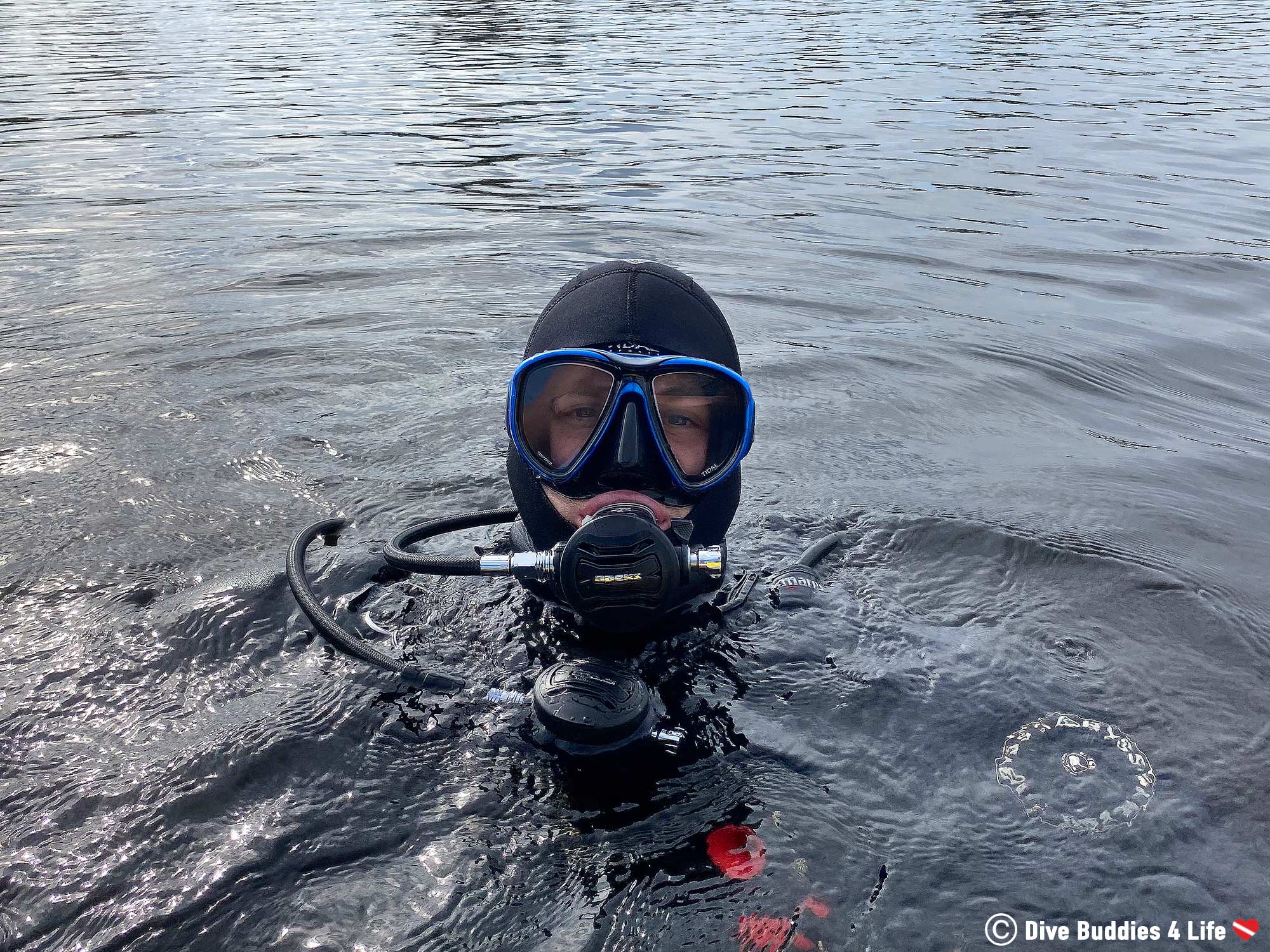 Joey Scuba Diving in the Water with His ProShot Tidal Mask in Ontario