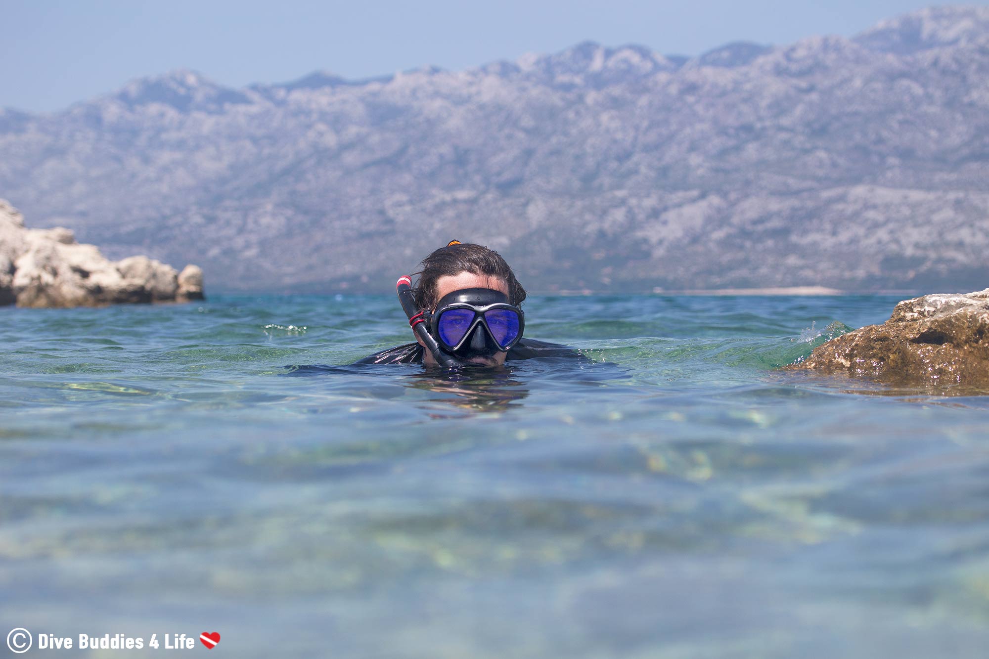 Joey Scuba Diving On The Coast Of Greece Looking For Interesting Submerged Things, Snorkelling Greece, Europe