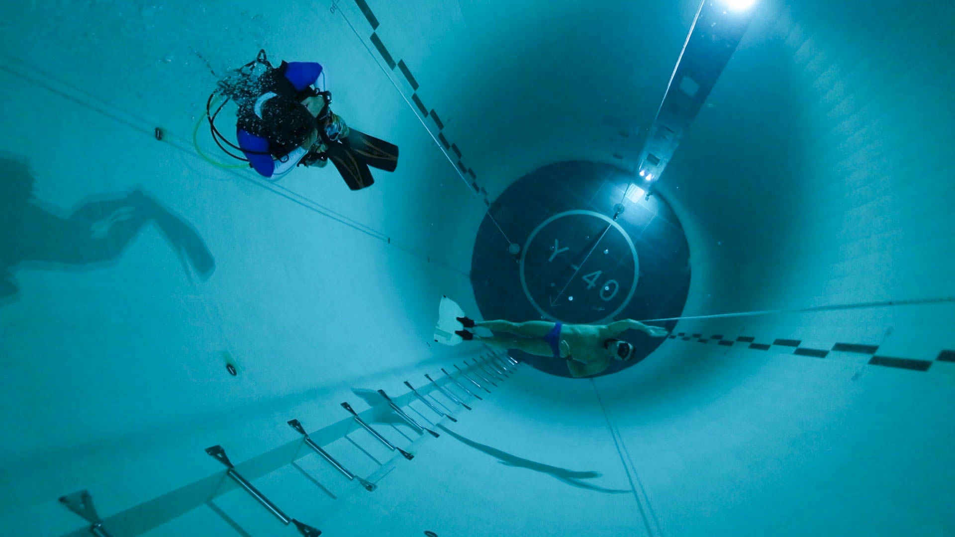 Joey And A Free Diver In The Deep Joy Pool