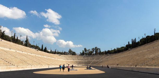 Looking Across at the Panathenaic Stadium in Athens, Greece, Europe