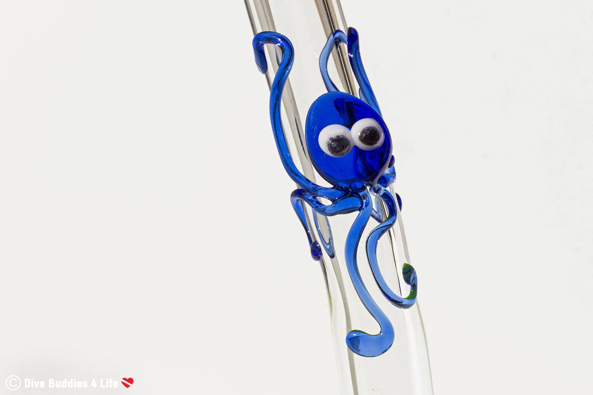 Glass Straw and Glass Octopus at the Tip