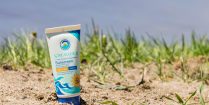 Reef Safe Stream2Sea Sunscreen On The Sandy Beach In Northern Ontario, Canada