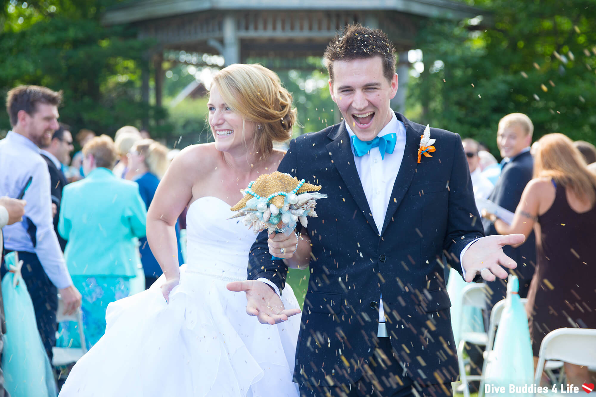Scuba Joey And Ali's Wedding With Bird Seed Sprinkles