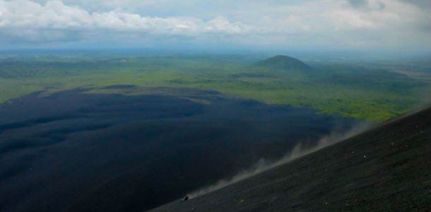 Side View of Someone Sliding Down