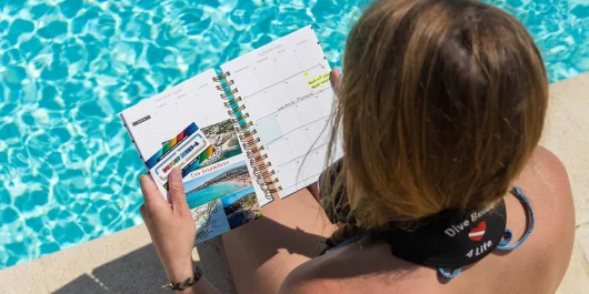 Sitting Beside The Pool And Looking At Our Schedule For The Next Few Weeks Of Scuba Diving Abroad In Europe, Dive Planning