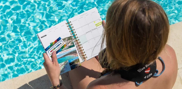 Sitting Beside The Pool And Looking At Our Schedule For The Next Few Weeks Of Scuba Diving Abroad In Europe, Dive Planning