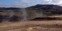 Smoking Mars Like Landscape Hiking in Myvatn, Iceland, Europe