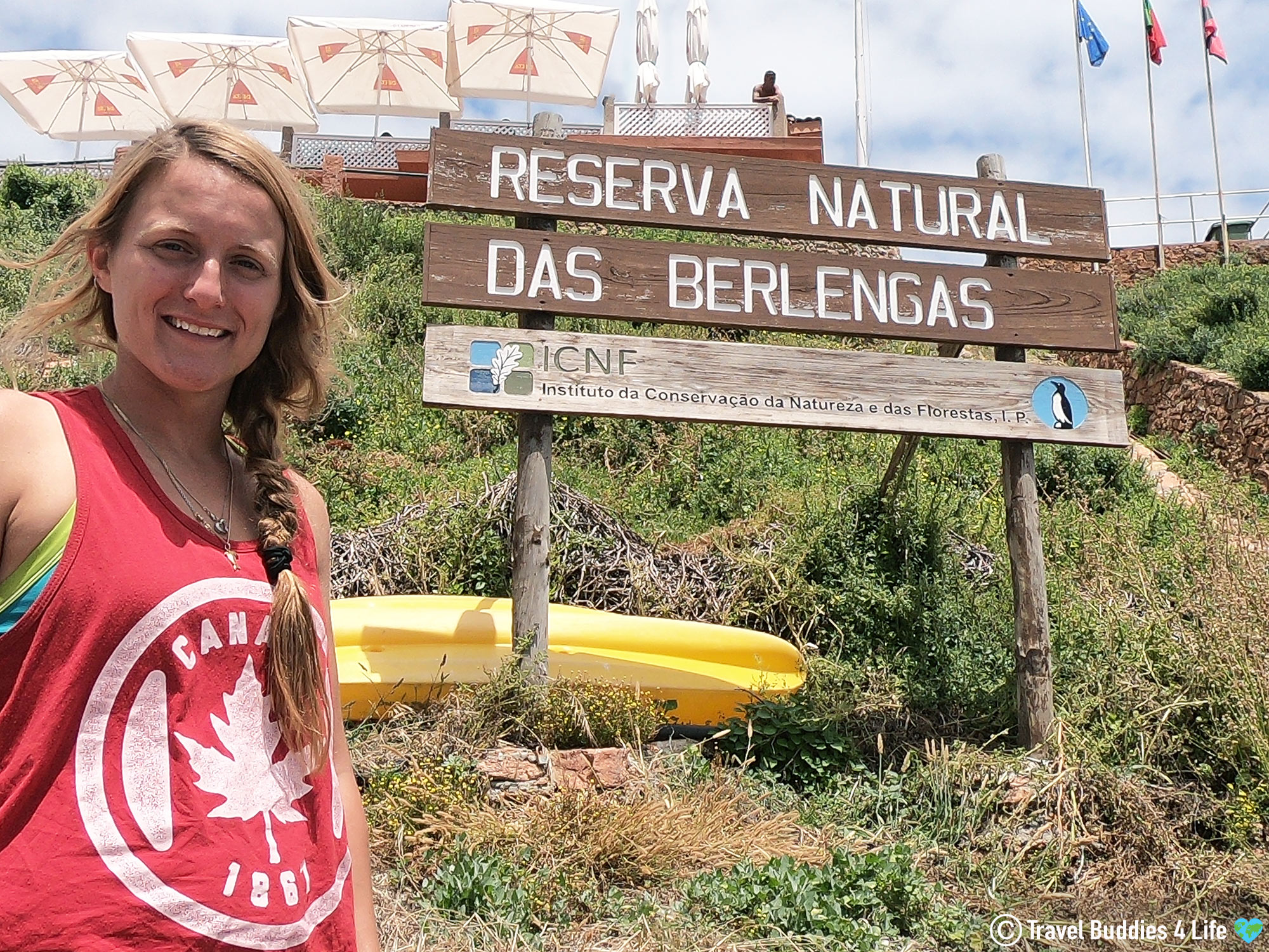 The Berlengas Islands Reserve Sign In Peniche, Portugal