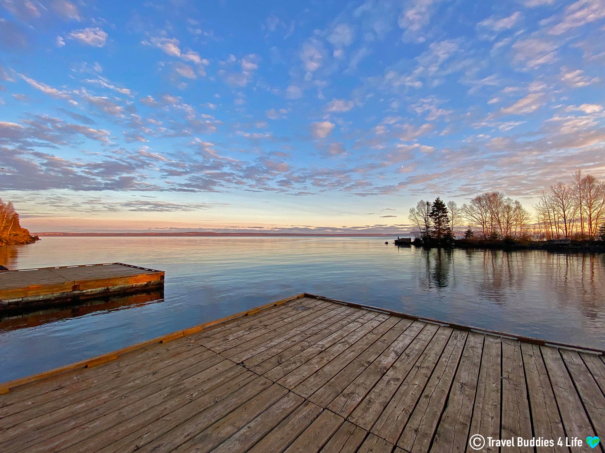 The Docks Looking Out At The Painted Sky Of Silver Harbour Conservation Area In Thunder Bay, Ontario, Scuba Diving Canada