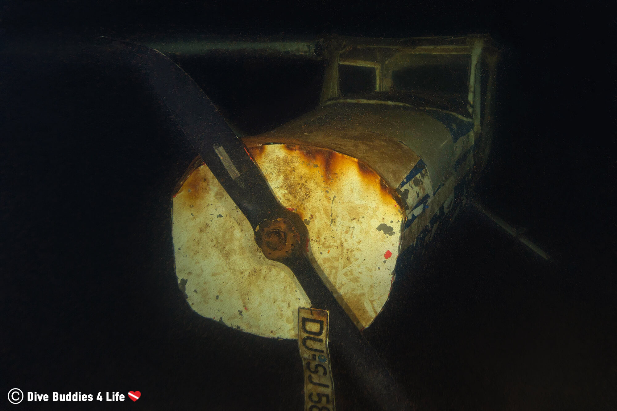 The Front End Of The Sunken Bi Plane In The Gas O Meter, Germany