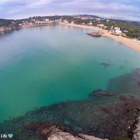 The Golden Sand And Azure Blue Waters Of Spain's Famous Costa Brava, Europe