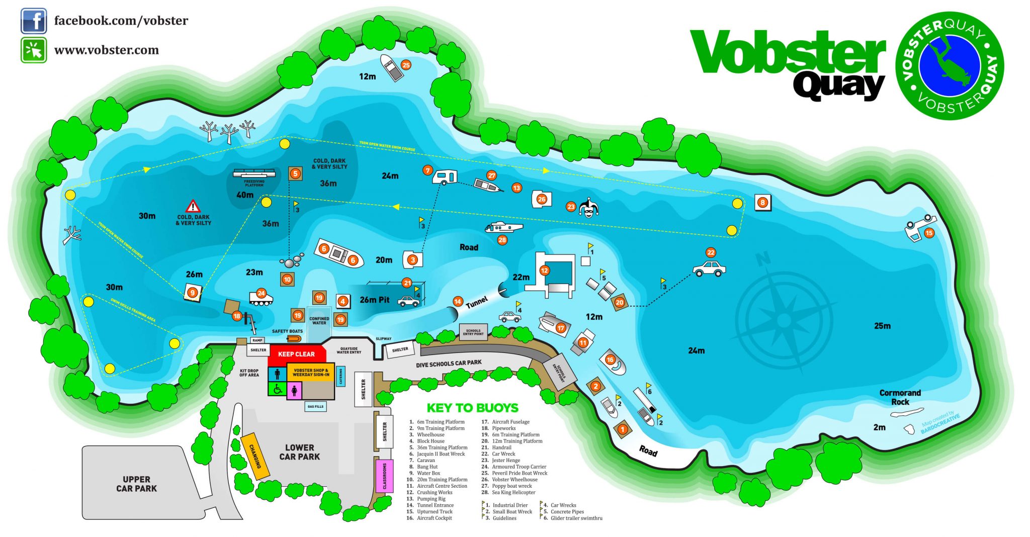 Vobster Quay Dive Site and Swimming Map